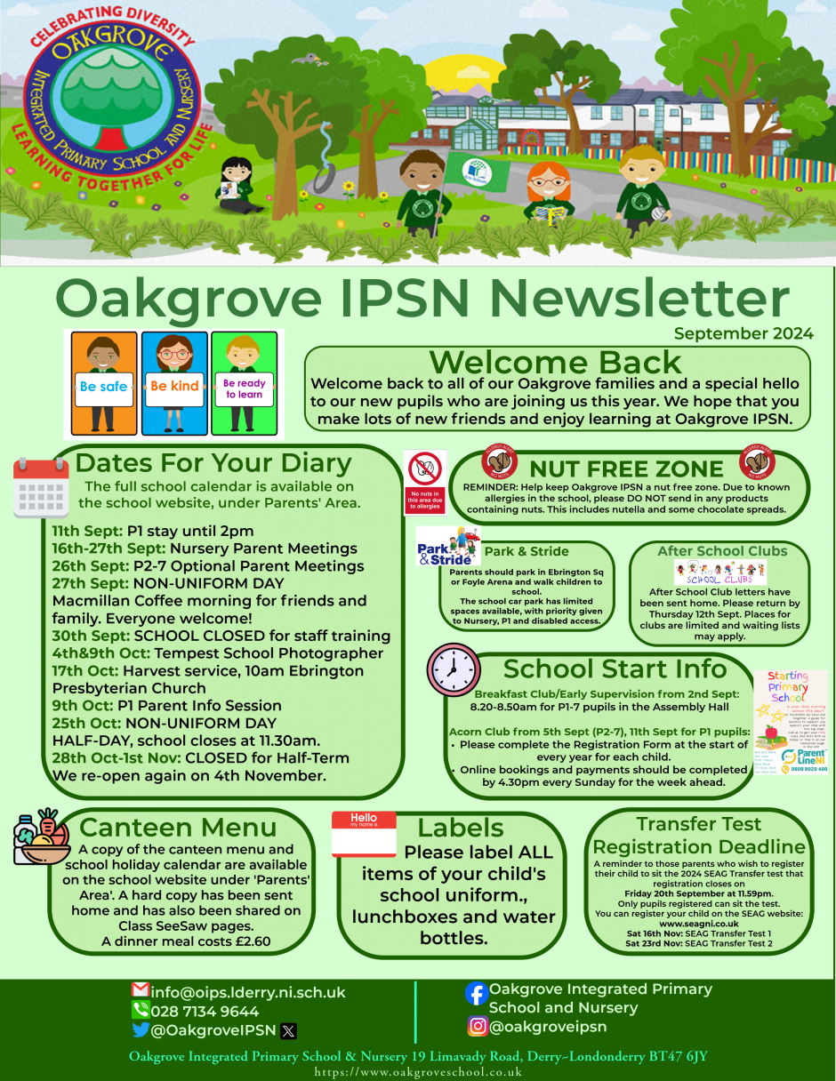 Oakgrove IPSN September Newsletter